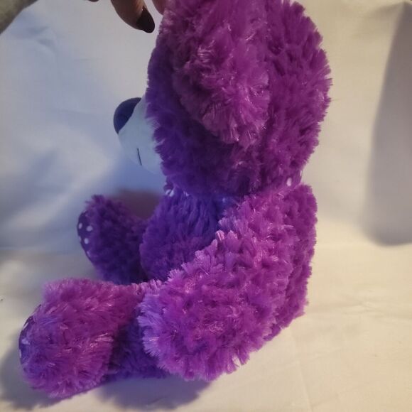 Toy Factory Plush Purple Polka Dot Bear with Ribbon 18" Super Soft 2017 - Picture 4 of 8